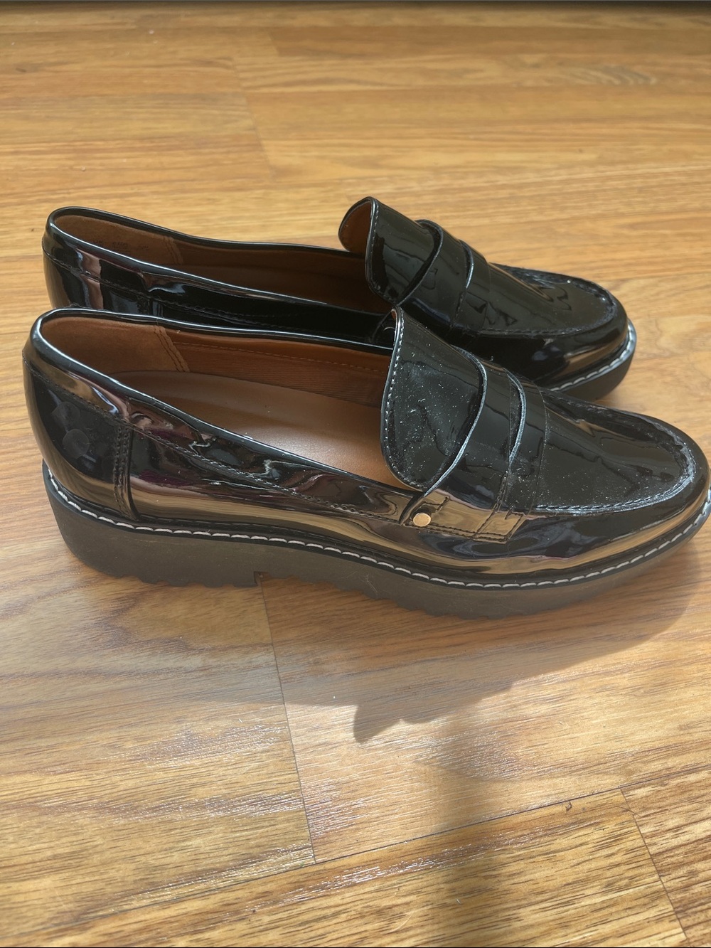 Franco Sarto Black Patent Penny Loafers - Women - Picture 2 of 4